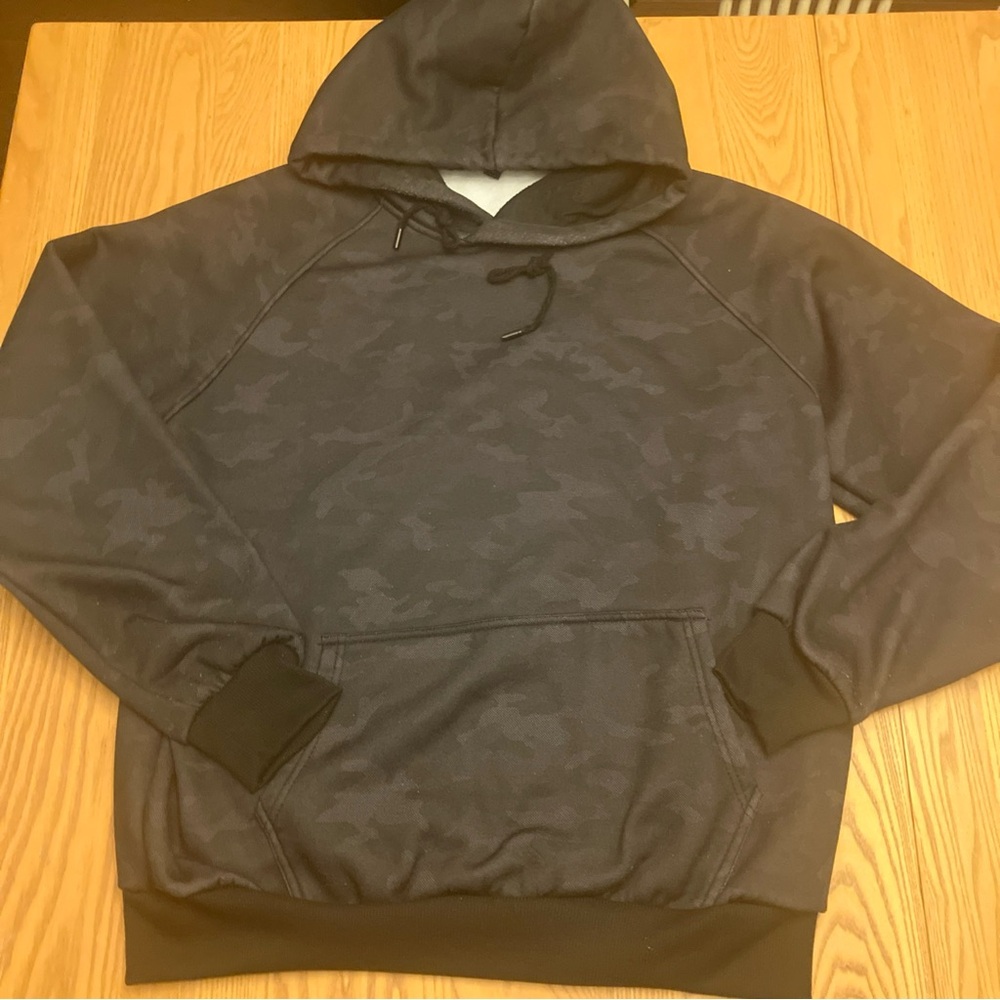 Men's Size large Charcoal Camouflage Hoodie fleece lined